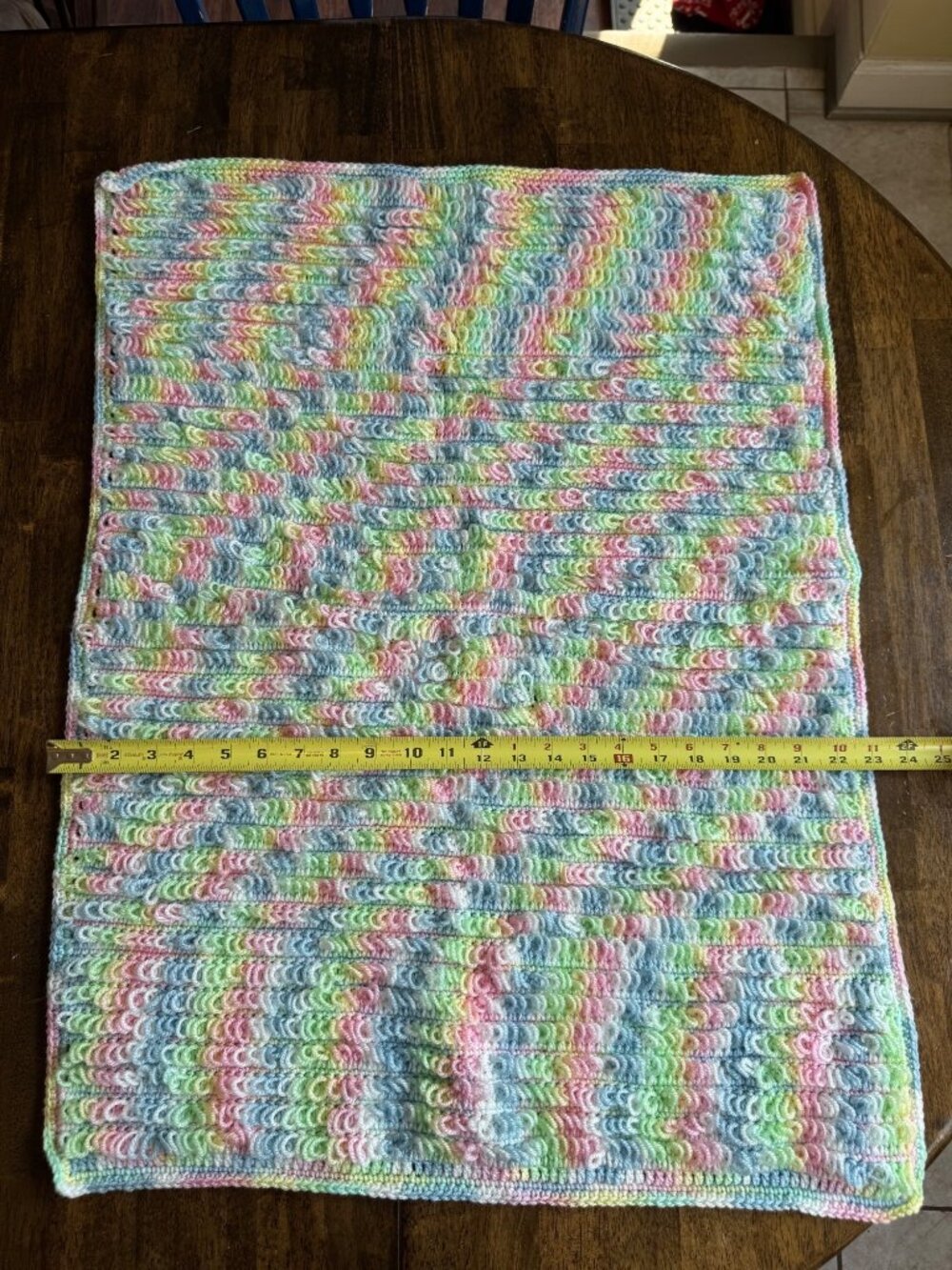 Handmade Crochet Baby Cardigan Sweater & Blanket Set Multicolor Pastel Looped Kn - Picture 5 of 10